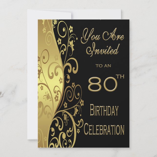 80th Birthday Party Personalised Invitation (Front)