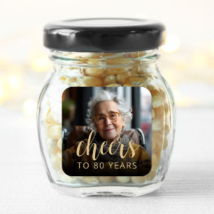 80th Birthday Party Photo Cheers Square Sticker
