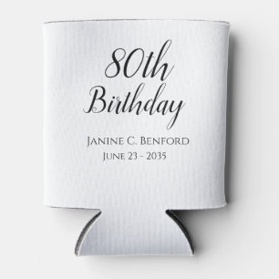 80th Birthday Party Practical Favour Can Cooler