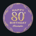 80th Birthday Party Purple and Gold Glitter Frame Magnet<br><div class="desc">80th Birthday Party Purple and Gold Glitter Frame Magnet. For further customisation,  please click the "Customise it" button and use our design tool to modify this template.</div>