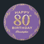 80th Birthday Party Purple and Gold Glitter Frame Magnet<br><div class="desc">80th Birthday Party Purple and Gold Glitter Frame Magnet. For further customisation,  please click the "Customise it" button and use our design tool to modify this template.</div>