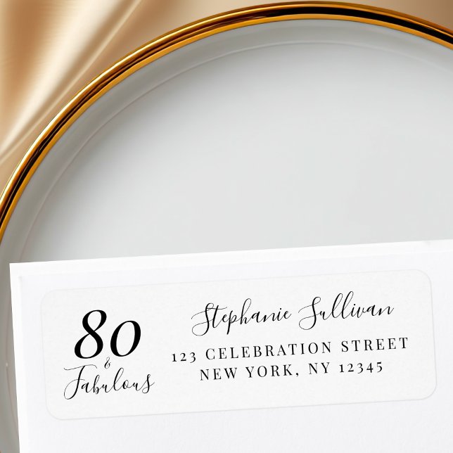 80th Birthday Party Return Address  (Creator Uploaded)