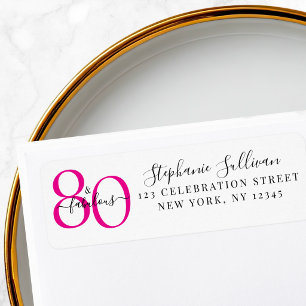 80th Birthday Party Return Address Label