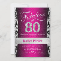 80th Birthday Party - Silver Pink Black