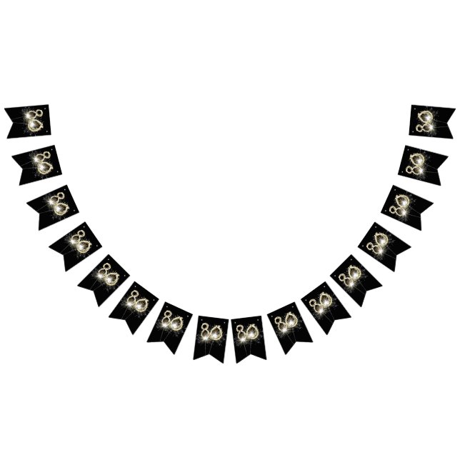 80th Birthday Party Sparklers Bunting (All)