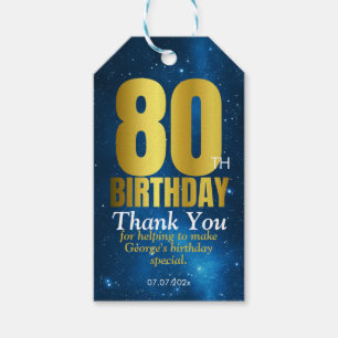 80th Birthday Party Thank You Gift Tags