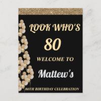 80th birthday party welcome sign for men