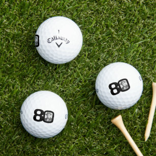 80th birthday photo black and white golf balls
