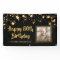 80th Birthday Photo Black Gold Stars Personalised