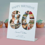 80th Birthday Photo Collage Elegant and Timeless Pedestal Sign<br><div class="desc">As the saying goes, "Life begins at 80, " and what better way to commemorate this incredible journey than with a one-of-a-kind birthday Sign that truly captures a lifetime of memories! A heartfelt and visually stunning tribute to the remarkable life. From cherished childhood moments to unforgettable milestones, each photo tells...</div>