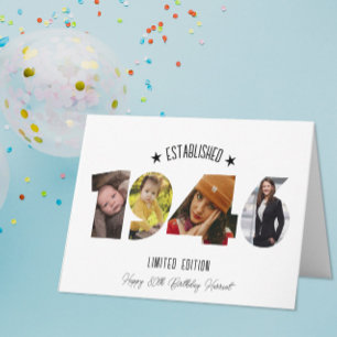 80th birthday Photo Collage established 1946 Thank You Card