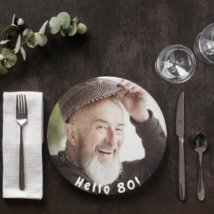 80th birthday photo hello 80 guys men paper plate