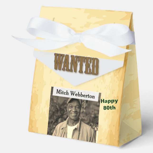 80th Birthday 🎉 Photo Monogram  Favour Box (Front)