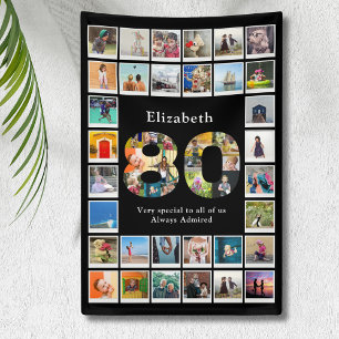 80th Birthday Photo Template Banner