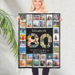 80th Birthday Photo Template Fleece Blanket<br><div class="desc">Make that special person feel very loved with this wonderful photo blanket birthday gift. Add your favourite images to create a heartfelt keepsake with loving memories.</div>