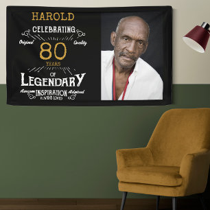 80th Birthday Photo Template Legendary Banner