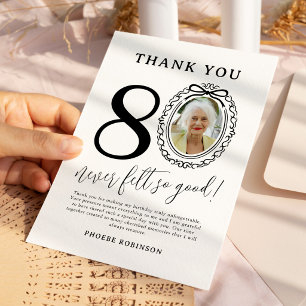80th Birthday Photo Thank You Card