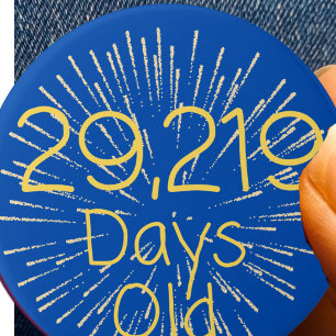 80th birthday pin badge 80 yrs old Eighty years