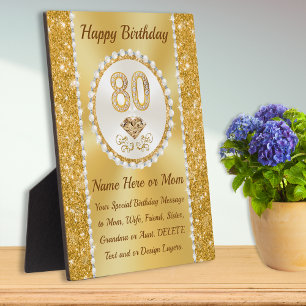 80th Birthday Presents for Grandma, Mum, Her, Plaque