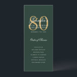 80th Birthday Program Gold Green Thank You Invitation<br><div class="desc">Elegant "Birthday Party Program" design featuring a formal typography script & custom text.</div>