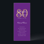 80th Birthday Program Gold Purple Thank You Invitation<br><div class="desc">Elegant "Birthday Party Program" design featuring a formal typography script & custom text.</div>