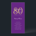80th Birthday Program Gold Purple Thank You Invitation<br><div class="desc">Elegant "Birthday Party Program" design featuring a formal typography script & custom text.</div>