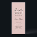 80th Birthday Program Thank You Blush Pink  Invitation<br><div class="desc">Elegant "Birthday Party Program" design featuring a formal typography script & custom text.</div>