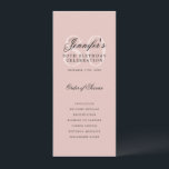 80th Birthday Program Thank You Blush Pink  Invitation<br><div class="desc">Elegant "Birthday Party Program" design featuring a formal typography script & custom text.</div>