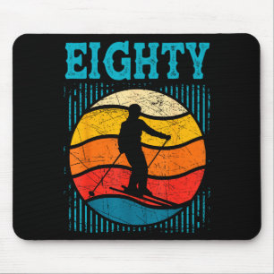 80th birthday retro ski skiing 80 year old men mouse pad
