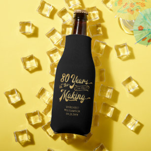 80th Birthday Retro Years in the Making Name Bottle Cooler