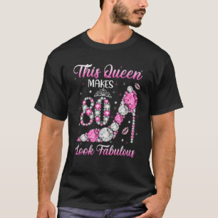 80Th Birthday S For Women Queens 1942 Diamond High T-Shirt