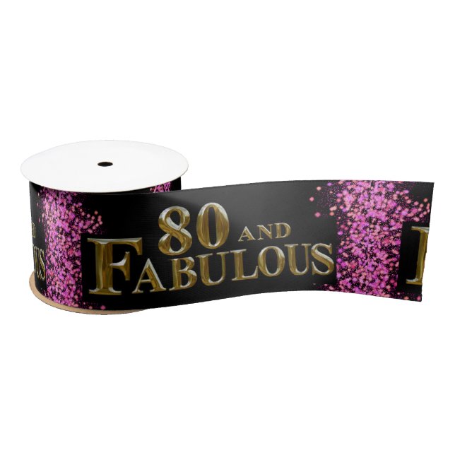 80th Birthday  Satin Ribbon (Spool)