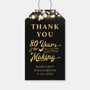 80th Birthday Thank You 80 Years in the Making Gift Tags