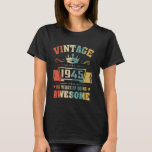 80th Birthday Vintage 1945 Retro Birthday T-Shirt<br><div class="desc">80th Birthday Vintage 1945 Retro Birthday</div>