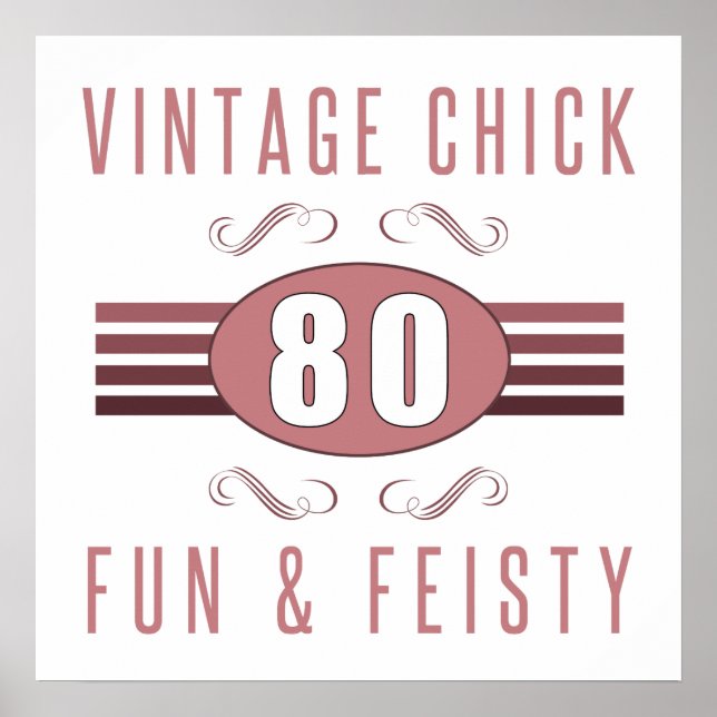 80th Birthday Vintage Chick Poster (Front)