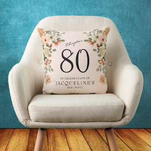 80th Birthday Vintage Floral Cushion