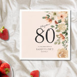 80th Birthday Vintage Floral Napkin<br><div class="desc">Discover how our elegant 80th Birthday Vintage Floral Napkins from Zazzle can transform your party's atmosphere with their timeless charm and delicate design. Impress your guests with these must-have table accessories that evoke fond memories and celebrate a significant milestone in style.</div>