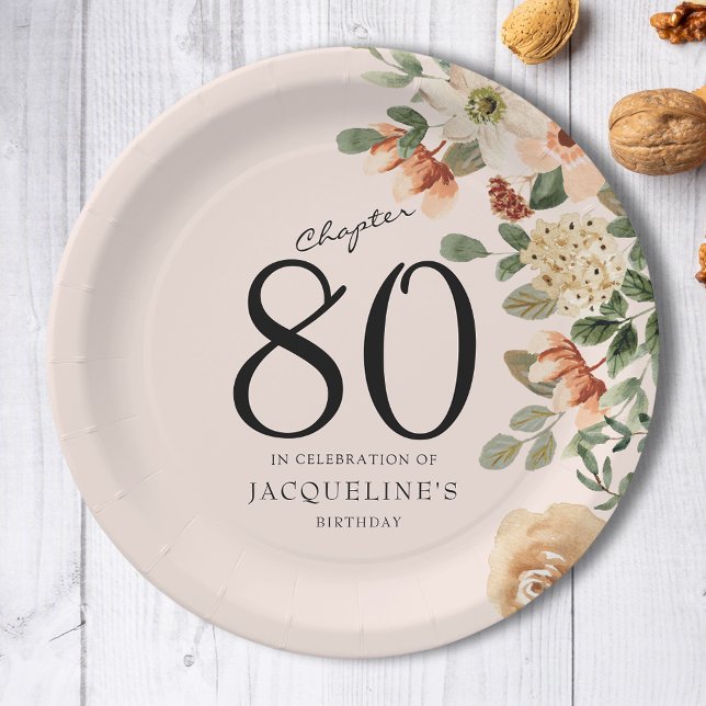 80th Birthday Vintage Floral Paper Plate (80th Birthday Vintage Floral Paper Plates.
Discover the perfect addition to your loved one's  party.)