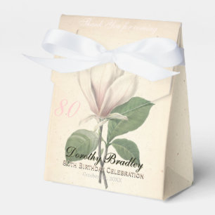 80th Birthday Vintage Magnolia Thank You Favour Box