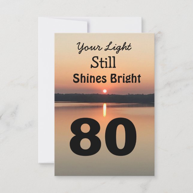 80th Birthday Your Light Shines Bright Sunset (Front)