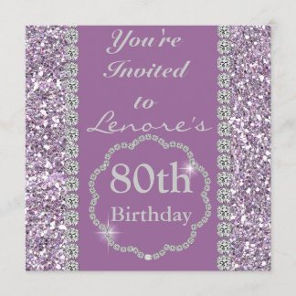 80th BLING Birthday Party Invitation