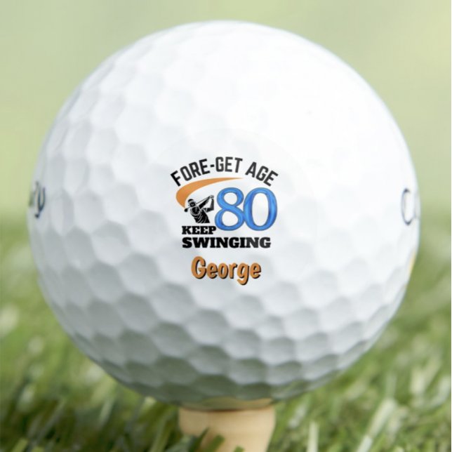 80th Gift for Uncle – Keep Swinging Tribute Golf Balls (Creator Uploaded)