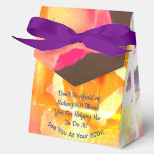 80th golden rose photo humour text party favour box