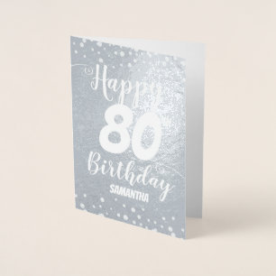 80th Happy Birthday Custom Foil Card