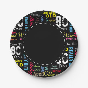 80th Happy BIrthday in a Graffiti Style Paper Plate
