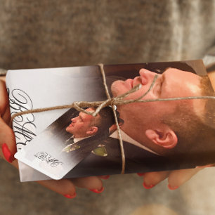 80th Male Birthday Monogram Simple Photo  Tissue Paper