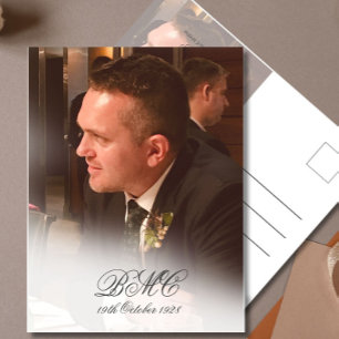 80th Male Birthday Simple Elegant Photo Invitation Postcard