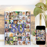 80th or Any Age Photo Collage Big Birthday Card<br><div class="desc">Photo template big birthday card which you can customise for any age and add up to 40 different photos. The sample is for a 80th Birthday which you can edit and you can also personalise the message inside and record the year on the back. The photo template is ready for...</div>
