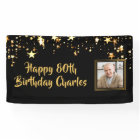80th or Any Birthday Photo Gold Stars Custom Colou