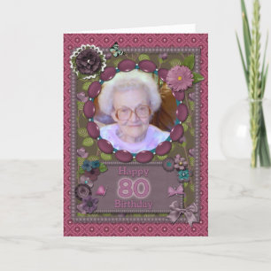 80th Photo card for a birthday